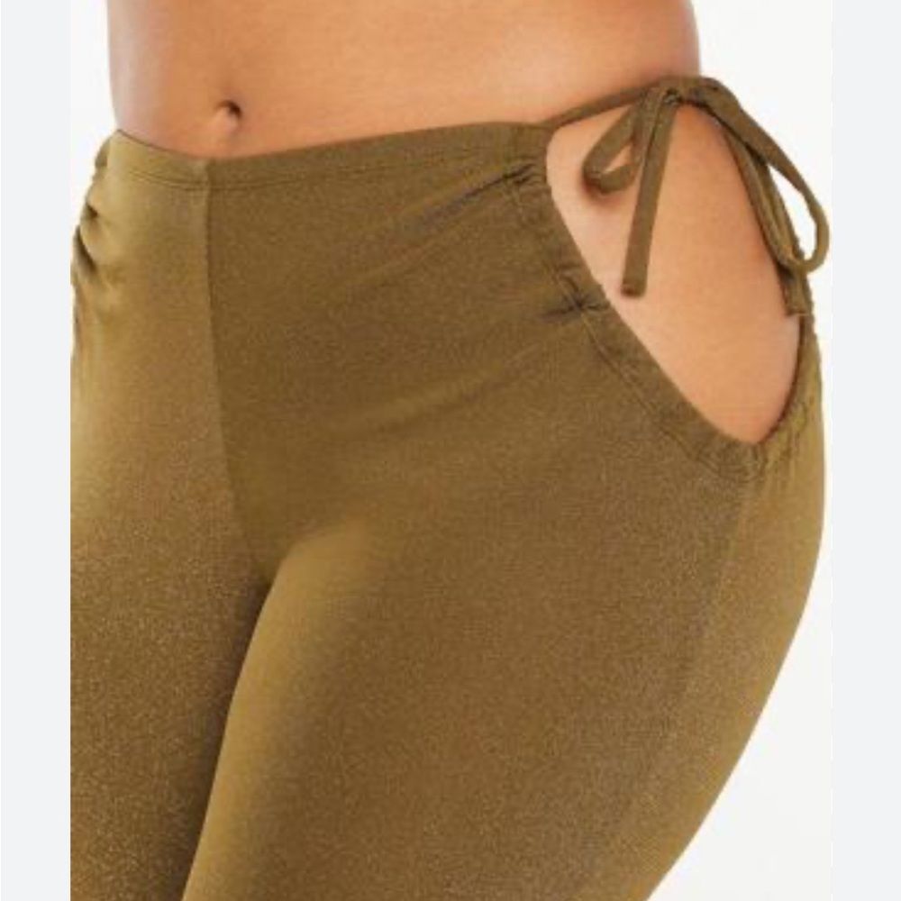 NWT Savage X Fenty Sleep & Shine Shimmery Lounge Pants Olive Green - Size 3X